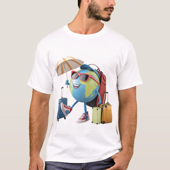 Camiseta Globo de viaje con accesorios (Anverso)