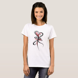 Camiseta Globo en Forma de Corazón Arte de Línea