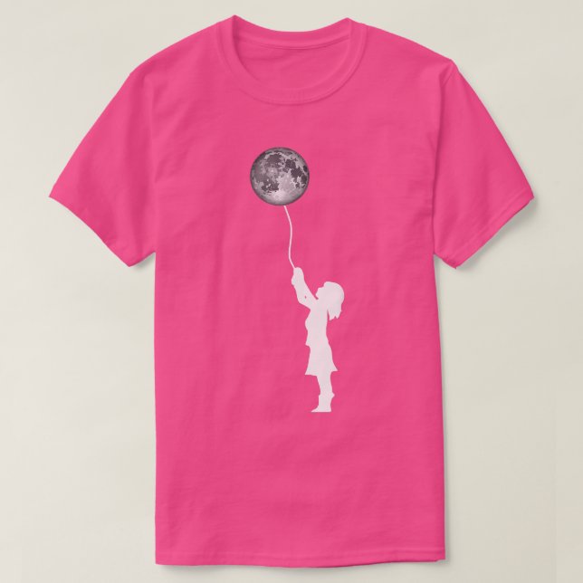 Camiseta Globo espacial de ciencia a luna de chicas 895 (Diseño del anverso)