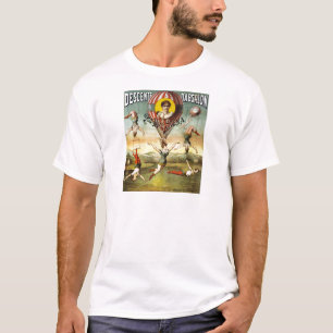 Camiseta Globo francés del vintage y funcionamiento del