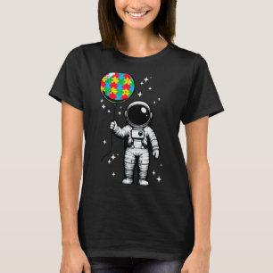 Camiseta Globo rompecabezas astronauta autismo lindo asd co