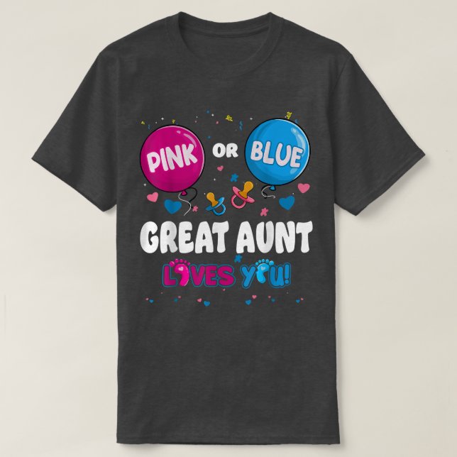 Camiseta Globo rosa o azul Gran tía te ama género R (Diseño del anverso)