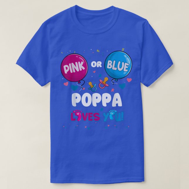 Camiseta Globo rosa o azul Poppa te ama género revelador (Diseño del anverso)
