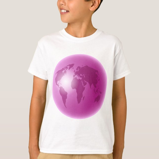 Camiseta Globo rosado del mundo (Anverso)