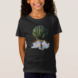 Camiseta Globo surrealista de aire caliente de gato con cac