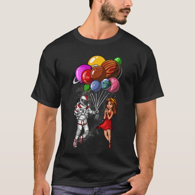 Camiseta Globos Astronauta Planetas Espacio (Anverso)