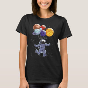 Camiseta Globos astronautas en la Luna Marte planetas Space