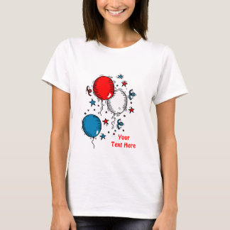 Camiseta Globos azules rojos conmemorados por Estados Unido
