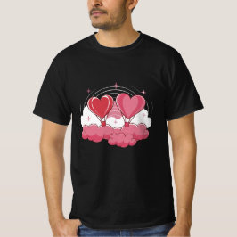 Camiseta Globos cardíacos en las nubes - San Valentín román