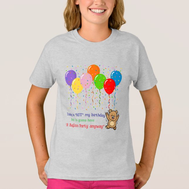 Camiseta Globos coloridos y un oso feliz (Anverso)