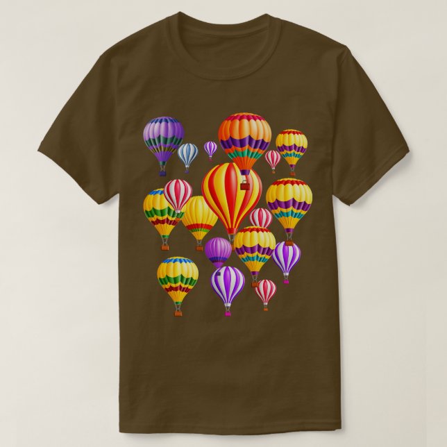 Camiseta Globos de aire caliente coloridos (Diseño del anverso)