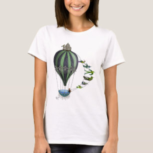 Camiseta Globos de aire caliente y aves