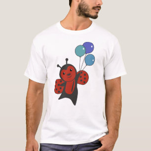 Camiseta Globos De Bicho De Ladybug Moscas Cutan Animales P
