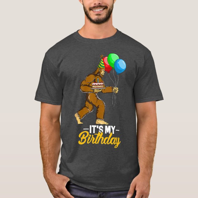 Camiseta Globos de bici de cumpleaños Sasquatch Yeti (Anverso)