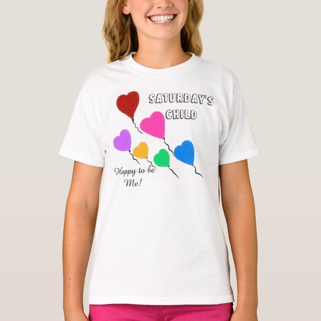 Camiseta Globos de corazón infantil del sábado (Anverso)
