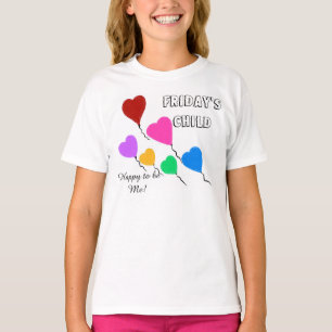 Camiseta Globos de corazón lindo e infantil del viernes