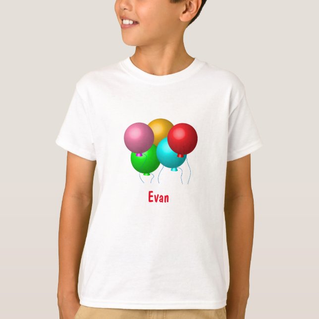 Camiseta Globos de cumpleaños con nombre (Anverso)