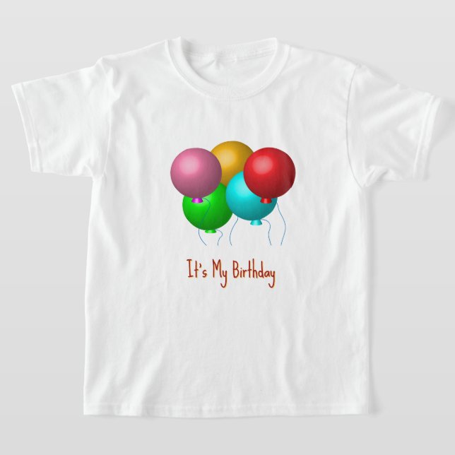 Camiseta Globos de cumpleaños es mi Personalizado de cumple (Distribución)
