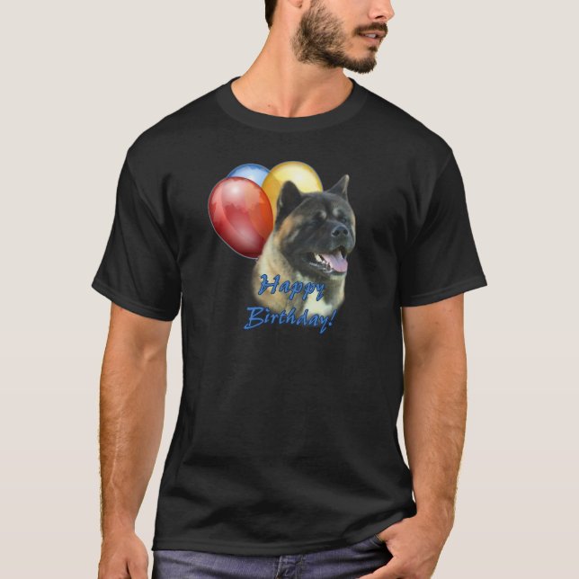 Camiseta Globos de cumpleaños felices de Akita (Anverso)