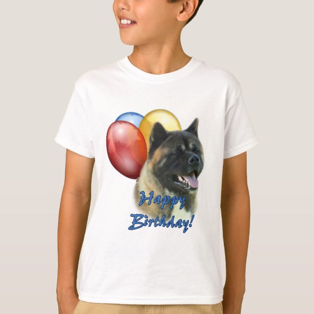 Camiseta Globos de cumpleaños felices de Akita (Anverso)