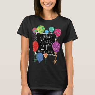 Camiseta Globos de cumpleaños festivos añaden nombre y ed