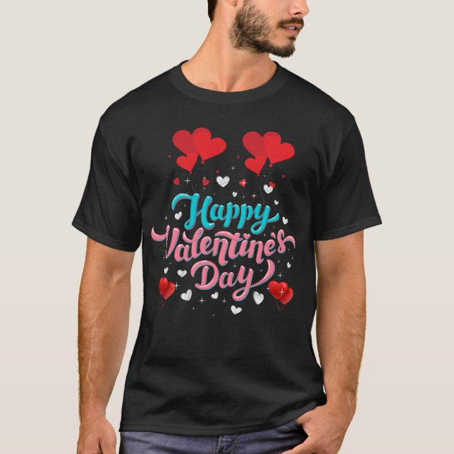 Camiseta globos de día de feliz San Valentín (Anverso)
