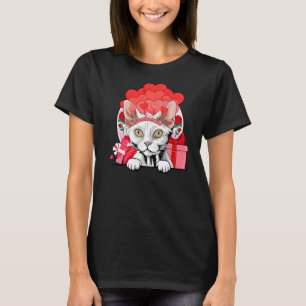 Camiseta Globos de Día de San Valentín de gato Devon Rex bl