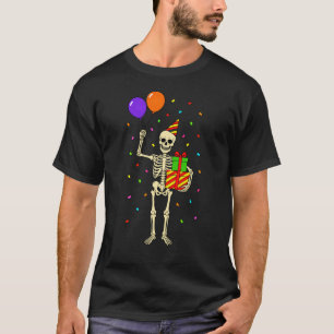 Camiseta Globos de fiesta de cumpleaños de esqueleto regalo