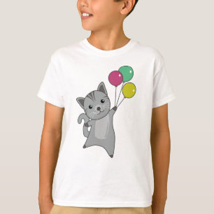 Camiseta Globos de gatos gatitos adoran animales grisáceos