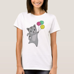Camiseta Globos de gatos gatitos adoran animales grisáceos