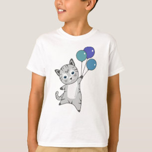 Camiseta Globos de gatos gatitos adoran animales grisáceos
