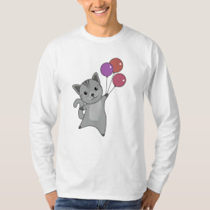 Camiseta Globos de gatos gatitos adoran animales grisáceos