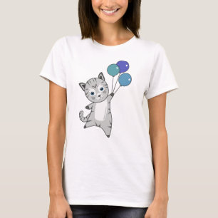 Camiseta Globos de gatos gatitos adoran animales grisáceos