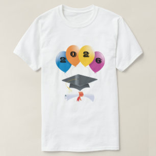 Camiseta Globos de graduación de la promoción de 2026 Diplo