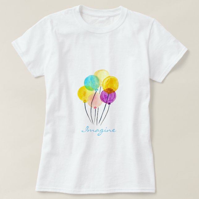 Camiseta Globos de imaginación pastel (Diseño del anverso)