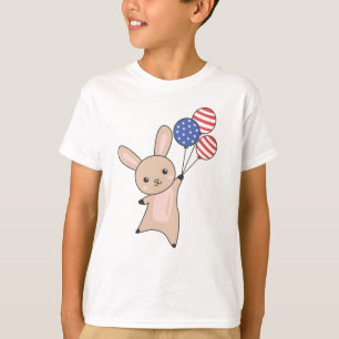 Camiseta Globos De Moscas Bunny Ee.Uu. Sobre Animales Cutos
