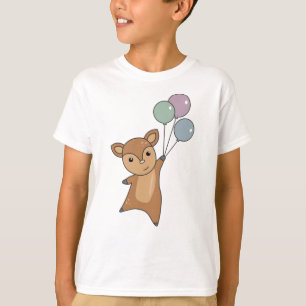 Camiseta Globos De Moscas Rojas Panda Cutan Animales Para N