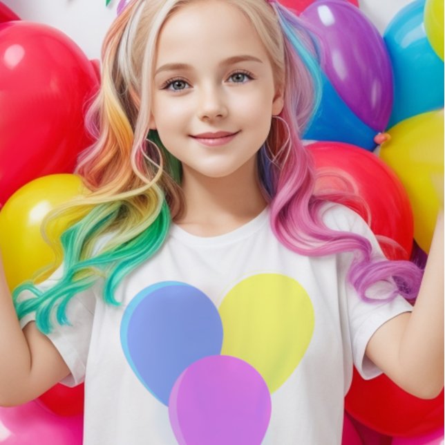 Camiseta Globos fiestas de múltiples colores (Cute party balloons t-shirt for  parties and celebrations. Add a party touch to your look.)