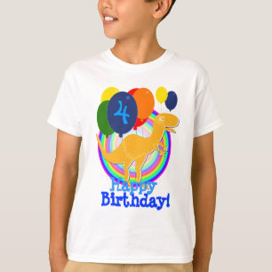 Camiseta Globos lindos del cumpleaños del dinosaurio de