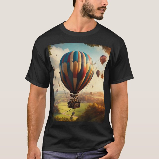 Camiseta Globos Steampunk: Aventura aérea por el país (Anverso)