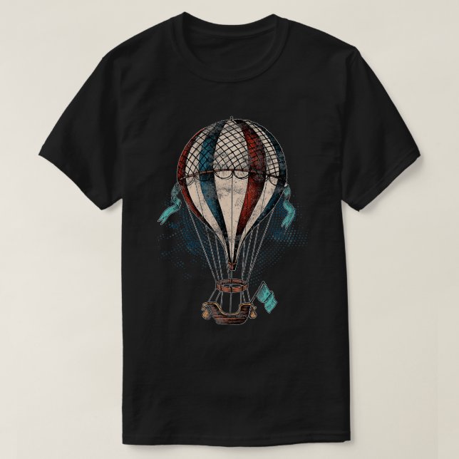 Camiseta Globos Vintage de aire caliente (Diseño del anverso)