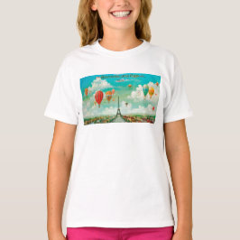 Camiseta Globos vintage de PixDezines/eiffel/parís