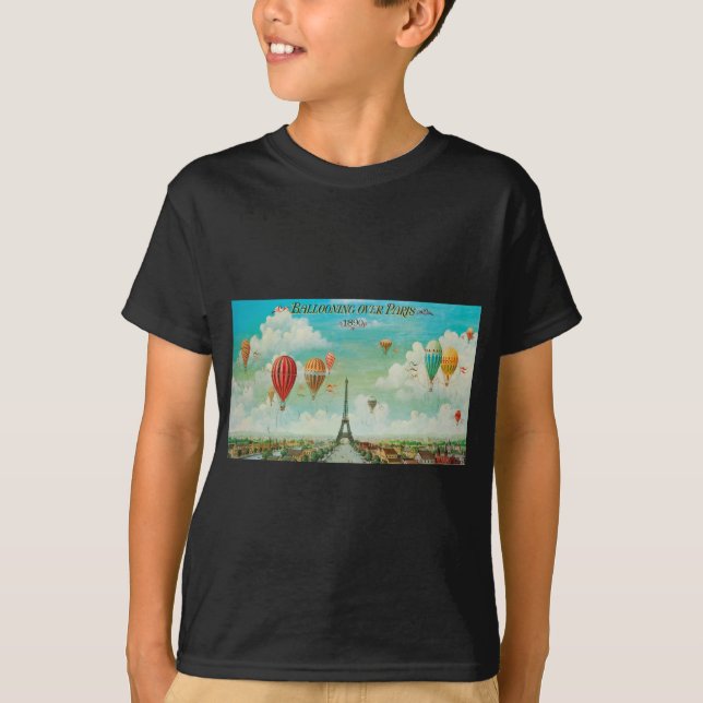 Camiseta Globos vintage de PixDezines/eiffel/parís (Anverso)