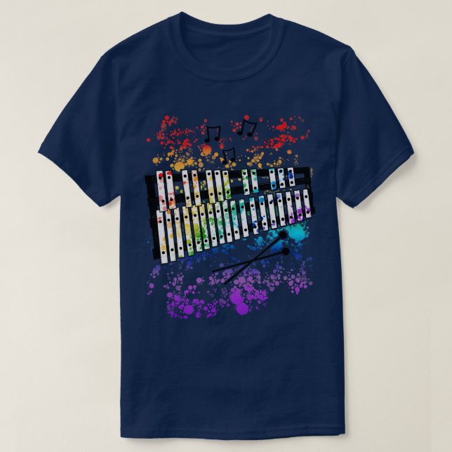 Camiseta Glockenspiel Colores arcoiris Música Glockenspieli (Diseño del anverso)