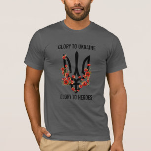 Camiseta Gloria a Ucrania. Gloria a los Héroes. Tridente.