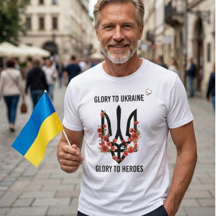 Camiseta Gloria a Ucrania. Gloria a los Héroes. Tridente. T