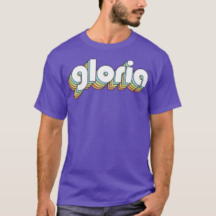 Camiseta Gloria Retro Estilo de Tipografía Arcoiris Faded