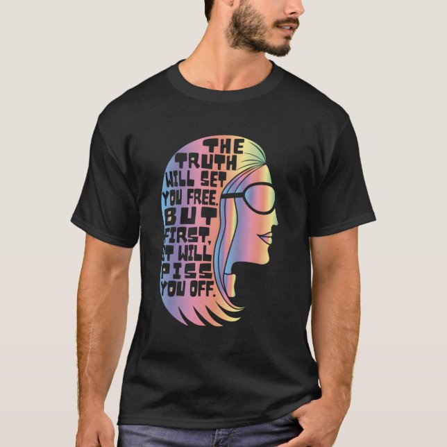 Camiseta Gloria Steinem La verdad del lema del icono femini (Anverso)
