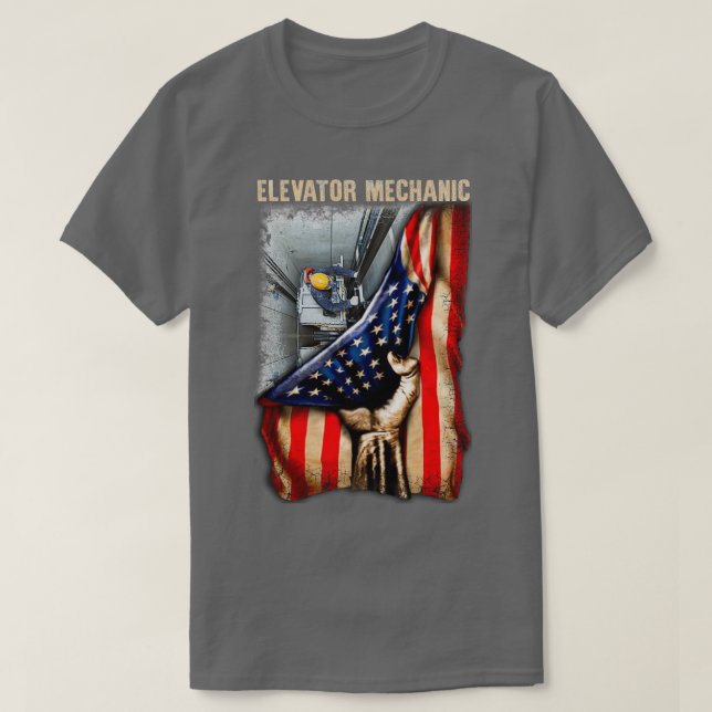 Camiseta Glorioso mecánico de ascensores norteamericanos (Diseño del anverso)