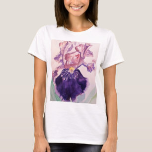 Camiseta Glorioues Purple Iris Watercolor Pintado